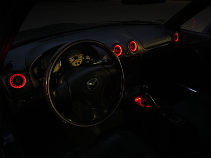 GlowCore One Black, custom center console for Mazda MX5 NB / NBFL